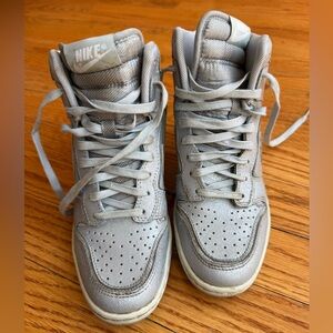 Nike Light Gray High-Top Sneaker Wedges